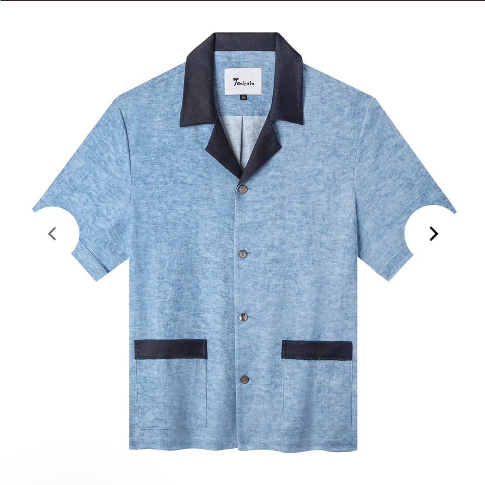 'Black Tie Optional' Cabana (Blue) tombolo shirt